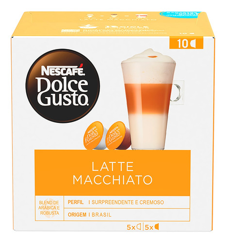 Cápsulas Nescafé Dolce Gusto Latte Machiato Caixa 10 Unidade
