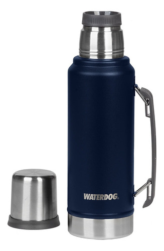 Termo Acero Inox Waterdog Ombu1000 Azul Manija Tapon 360º