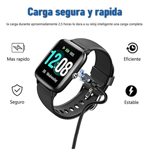 3 Pcs Cargador Para Haylou Solar LS01/LS02 Cable USB Smart Watch, Pines Succión Magnética Cargador USB Rápida