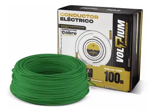 Cable Calibre 10 De Cobre Thw-ls / Thhw-ls 100 M Voltium Color De La Cubierta Verde