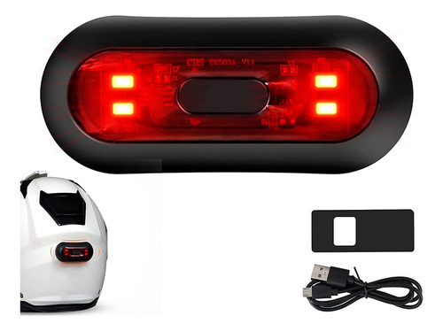 Luz Led De Freno Trasera Para Casco De Moto, Roja, Para Noch