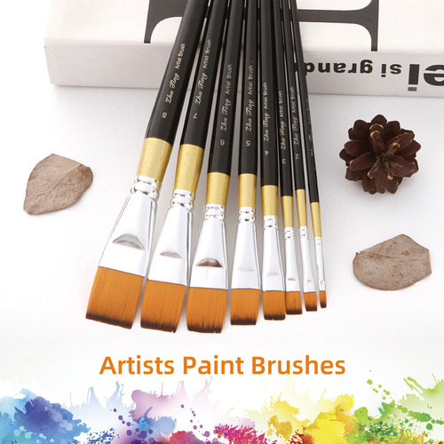 Conjunto De 8 Pincéis Para Artistas: Acrílico, Óleo, Aquarel