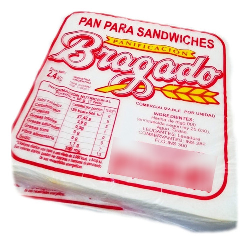 Pan De Miga 30x30 Calafate Venta Mayorista