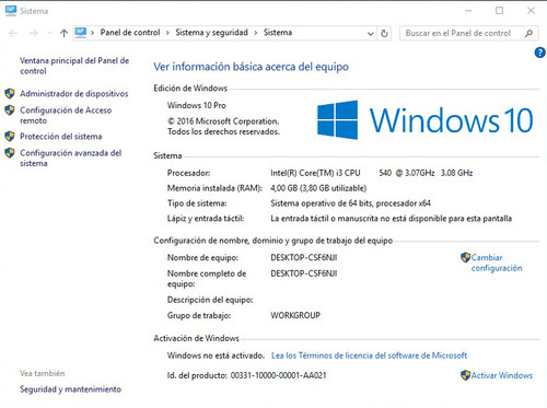 Pc Armada Intel Core I3 4gb. Ram Hdd 320gb. Windows 10 Pro