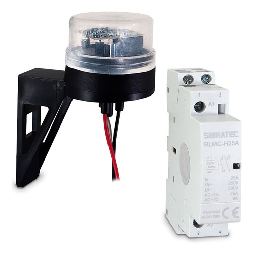 Sensor Fotocélula Base + Contator 25a 220v Várias Lâmpadas