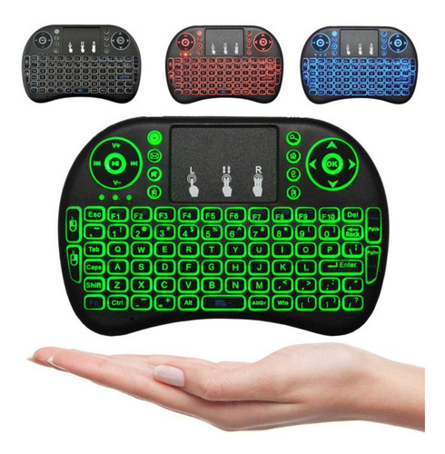 Mini Teclado Inalambrico Iluminado Rgb Usb Smart Tv X Box Pc