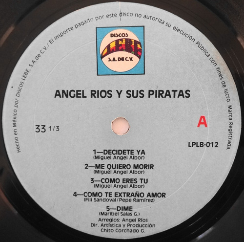 Angel Rios Y Sus Piratas Lp