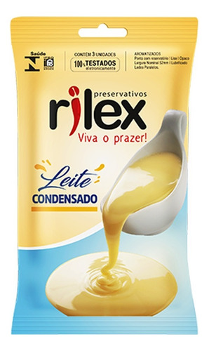 Preservativo Rilex Leite Condensado C/ 3 Camisinhas