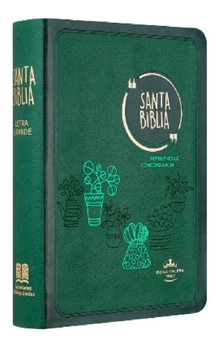 Biblia Reina Valera 1960 Letra Mayor Conc Verde Canto Plata