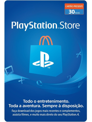 Cartão Playstation Br Brasil Psn R$30 Reais Plus Brasileiro