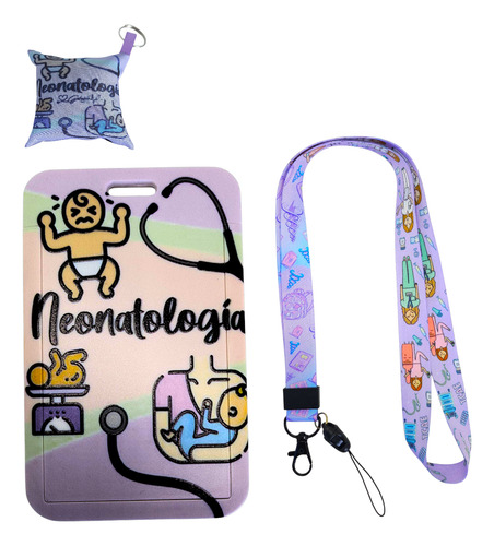Porta Crachá + Cordão Bebê Enfermagem Uti Neo