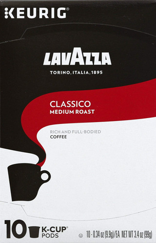 Lavazza Classico K Cup Caffee Caffeine Taza En Caja 3.4 Oz