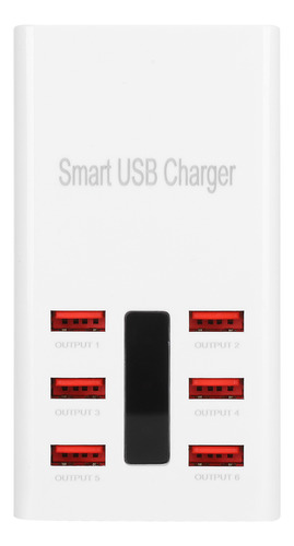 Adaptador De Carga Us Plug 100-240v 6 Puertos Usb Smart