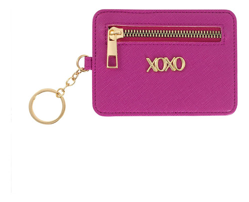 Cartera Mini Saffiano De Piel Para Mujer, Magenta, Pequeño