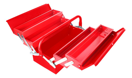 Caja Portaherramientas Metálica Tipo Acordeón Roja 7x16x8