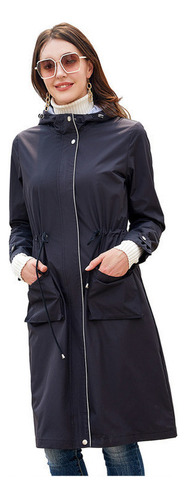 Chaqueta Casual Impermeable Con Capucha Para Mujer