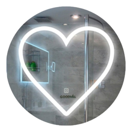 Espejo Luz Led Diseño Corazón  Para Baño O Tocador 60cm Lujo