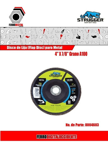 Imagen 2 de 4 de Disco De Lija (flap Disc) P/ Metal 7 X 7/8 A100 T29