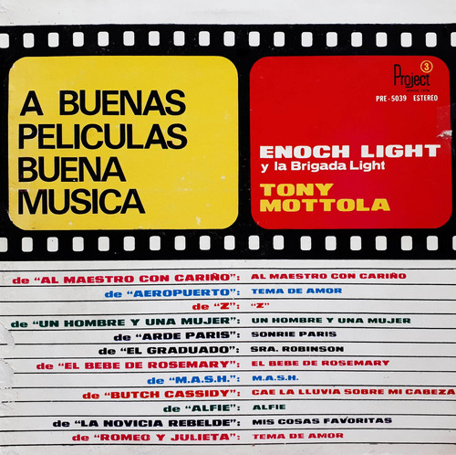 Enoch Y Tony Mottola - A Buenas Peliculas Buena Musica Lp