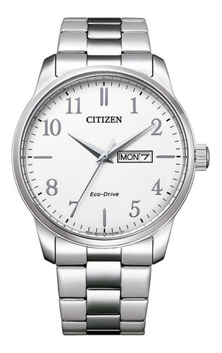 Reloj Citizen Ecodrive Analog Bm855081a Hombre Color de la malla Acero Color del bisel Acero Color del fondo Blanco