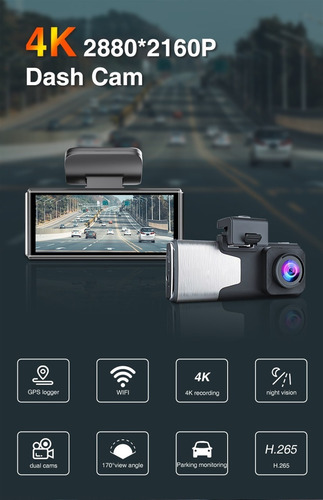 Tacógrafo 4 4k Visión Nocturna Wifi Trayectoria Del Vehículo