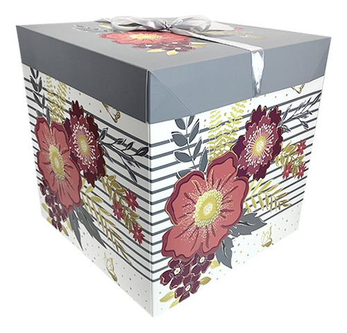 Caja De Regalo Sorpresa Desayuno Plegable 15cm Flores 5049