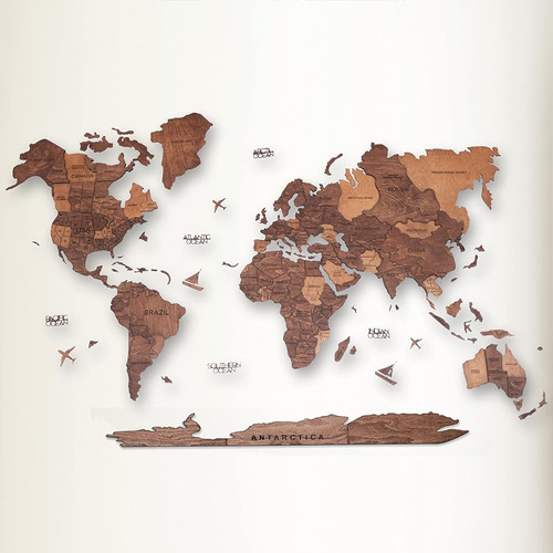Awesometik  Decoración De Arte De Pared De Mapa Del Mundo De