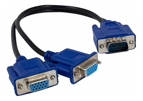 Cabo Y Splitter Vga Macho X 2 Vga Femea