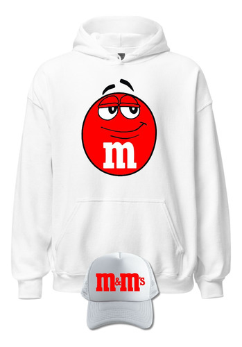 Buzo M&m Saco  Capota Hoodies Obsequio Gorra