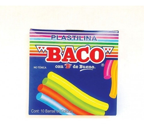 Plastilina Baco Escolar De Colores 10 Cajas Con 10 Barritas