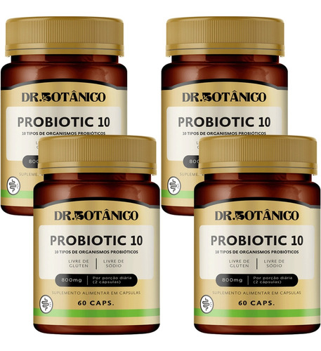 Probiotic 10 800mg 60 Cápsulas Dr. Botânico Kit Com 2 Un
