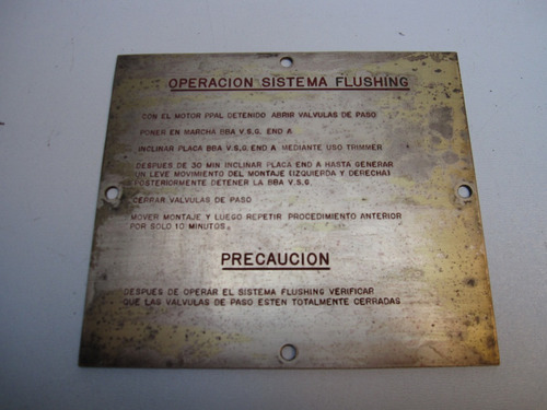 Letrero Placas Náuticas En Bronce