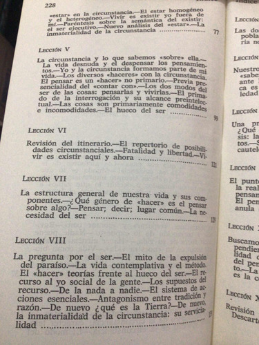 Libro Unas Lecciones De Matafisica. Ortega Y Gasset. (Usado)