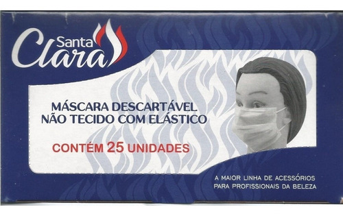 Máscara Descartável Não Tecido Com Elástico Santa Clara 25un