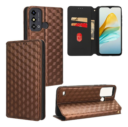 Caso For Zte Blade A53 Pu Cuero Tarjeta Ranuras Titular 3d