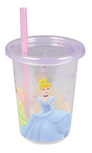 Vaso Con Pitillo Set De 3/ Princesas