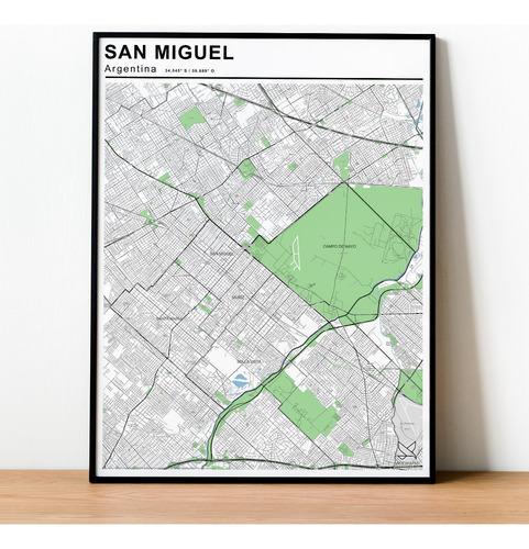 Mapa Partido De San Miguel 80cmx61cm