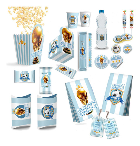 Kit Imprimible Argentina Copa Texto Editable Powerpoint