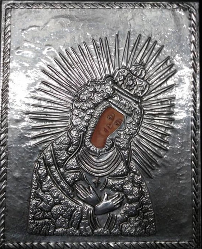 Virgen  Repujada En Aluminio