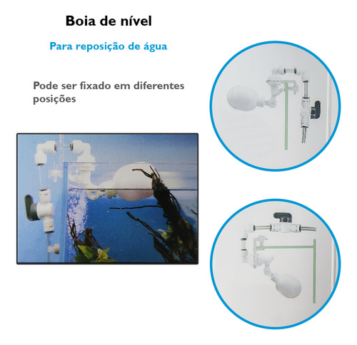 Boia De Nível Com Suporte Acrílico Reposição De Água Aquário