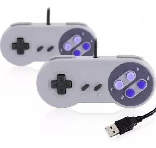 Controle Usb Super Nintendo Snes Compatível Com Computador Pc Mac