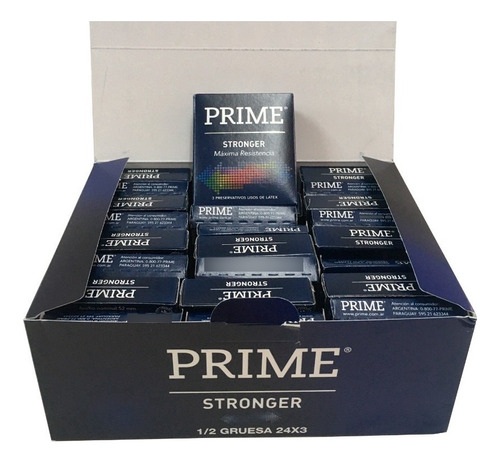 Preservativos Prime Stronger 24 Cajitas X 3 Preservativos