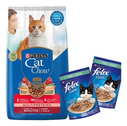 Comida Gato Adulto Cat Chow Carne 8 Kg + Regalo + Envío