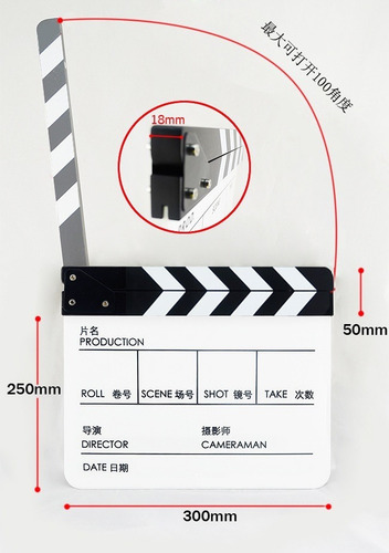 Claqueta Acrílica Para Mesa De Tableta De Cine De La Serie D