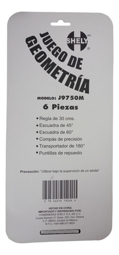 Juego De Geometría Shely Flexible . Pack 2 Piezas