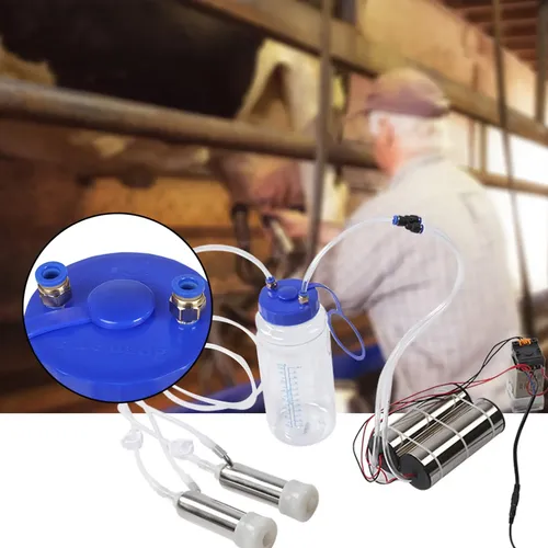 Máquina De Ordeño Eléctrica Portátil 2L Para Vacas, Cabras, Ovejas - Con Control De Pulso, Bomba De Vacío