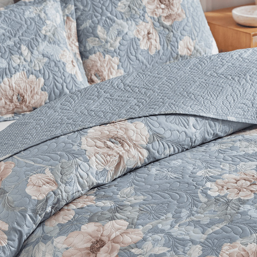 Kit Colcha Queen 3pç Estampada Itália 150 Fios Dupla Face Cor Flora