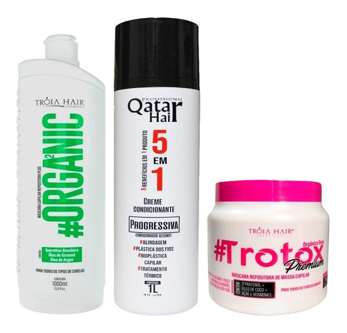 Tróia Hair Organica Mais Semi Definitiva 5 Em 1 Mais Trótox