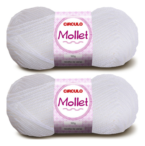 Kit 2 Novelos Lã Mollet 100g - Círculo Para Croche Trico 