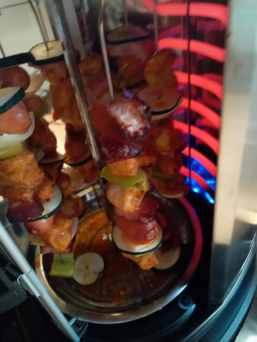 Parrilla Grill Para Kebab Pollo Asado Con Pinchos Rotativo